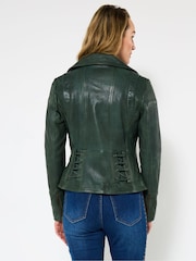Joe Browns Green Collared Biker Jacket - Image 3 of 5