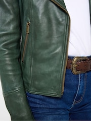 Joe Browns Green Collared Biker Jacket - Image 4 of 5