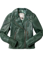 Joe Browns Green Collared Biker Jacket - Image 5 of 5