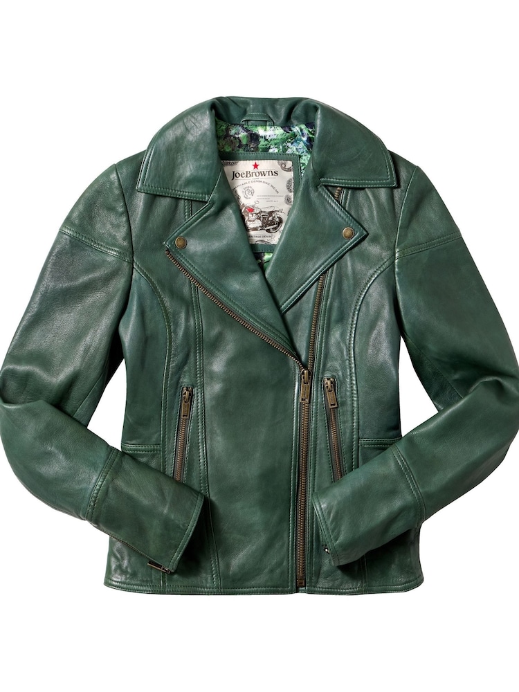 Joe Browns Green Collared Biker Jacket - Image 5 of 5