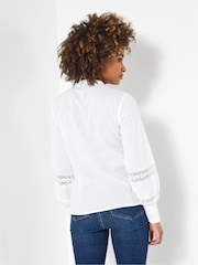 Joe Browns White Lace Trim Blouse - Image 3 of 7