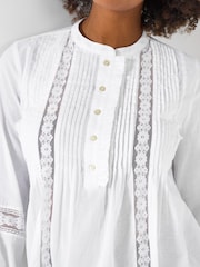 Joe Browns White Lace Trim Blouse - Image 4 of 7
