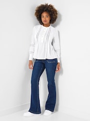 Joe Browns White Lace Trim Blouse - Image 5 of 7