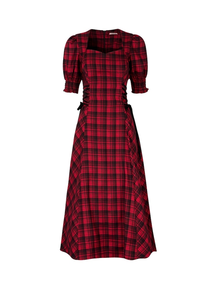 Joe Browns Red Check Lace-Up Dress - Image 7 of 7
