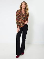 Joe Browns Orange Floral Twist Front Blouse - Image 3 of 5