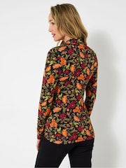 Joe Browns Orange Floral Twist Front Blouse - Image 4 of 5