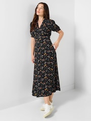 Joe Browns Black Floral Print Tea Dress - Image 3 of 7