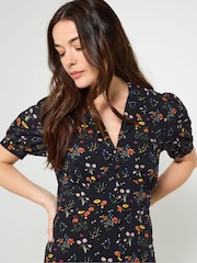 Joe Browns Black Floral Print Tea Dress - Image 6 of 7