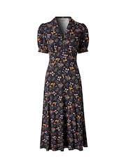 Joe Browns Black Floral Print Tea Dress - Image 7 of 7
