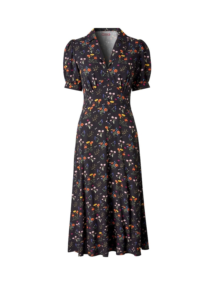 Joe Browns Black Floral Print Tea Dress - Image 7 of 7