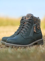 Joe Browns Green Chic Winter Khaki Ankle Boots - Image 1 of 7