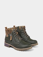 Joe Browns Green Chic Winter Khaki Ankle Boots - Image 2 of 7