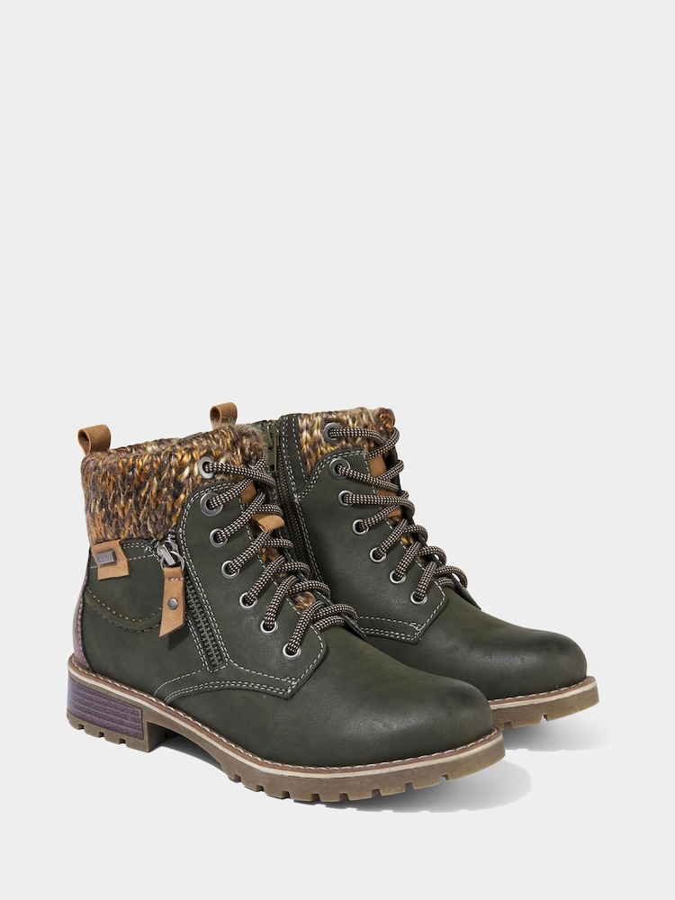 Joe Browns Green Chic Winter Khaki Ankle Boots - Image 2 of 7
