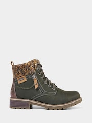 Joe Browns Green Chic Winter Khaki Ankle Boots - Image 3 of 7
