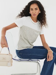 River Island White Boucle T-Shirt - Image 1 of 4