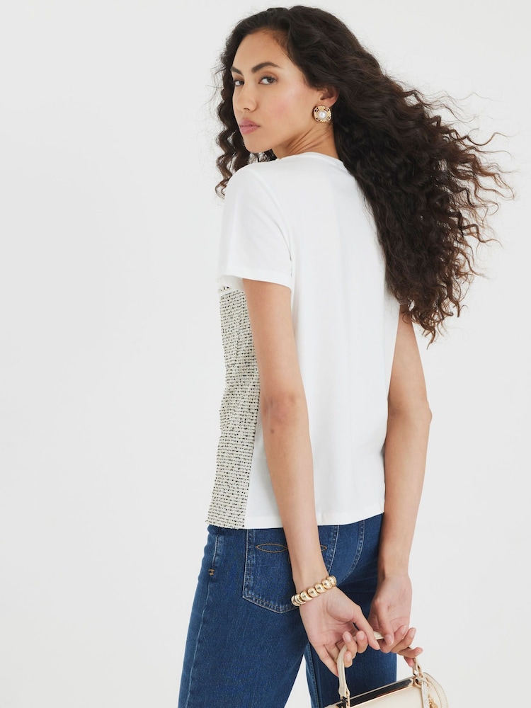 River Island White Boucle T-Shirt - Image 2 of 4