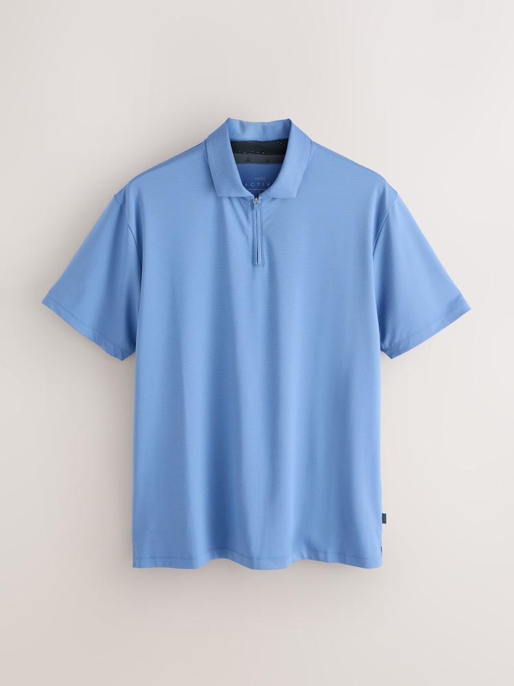 Steel Blue Active Golf Textured Training Polo Shirt - Image 1 of 3
