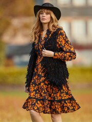Joe Browns Black Lightweight Boho Ribbon Gilet - Image 1 of 3