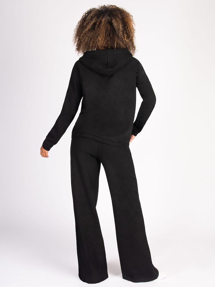 Pineapple Black Womens Super Cosy Dip Hem Hoodie - Image 2 of 6 Pineapple Black Womens Super Cosy Dip Hem Hoodie - Image 2 of 6