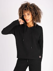 Pineapple Black Womens Super Cosy Dip Hem Hoodie - Image 3 of 6
