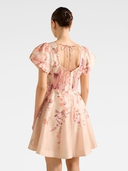 Forever New Pink Camden Puff Sleeves Mini Dress Contains Linen - Image 2 of 5