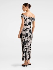 Forever New Black Gisella Tipped Mesh Midi Dress - Image 2 of 4