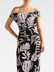 Forever New Black Gisella Tipped Mesh Midi Dress - Image 3 of 4
