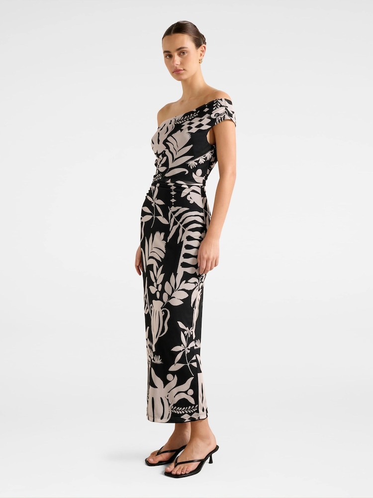 Forever New Black Gisella Tipped Mesh Midi Dress - Image 4 of 4 Forever New Black Gisella Tipped Mesh Midi Dress - Image 4 of 4