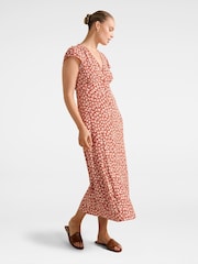 Forever New Red Winona Scallop Detail Midi Dress - Image 3 of 4