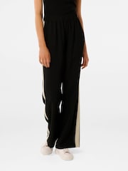 Forever New Black Aleyna Side Striped Wide Leg Joggers - Image 1 of 5