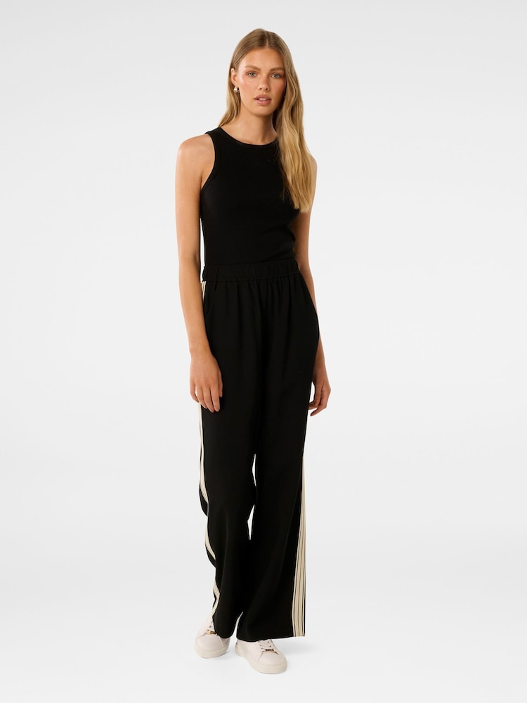 Forever New Black Aleyna Side Striped Wide Leg Joggers - Image 5 of 5
