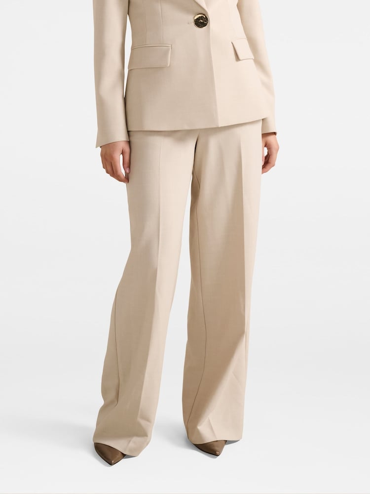 Forever New Cream Lulu Wide Leg Trousers - Image 1 of 5
