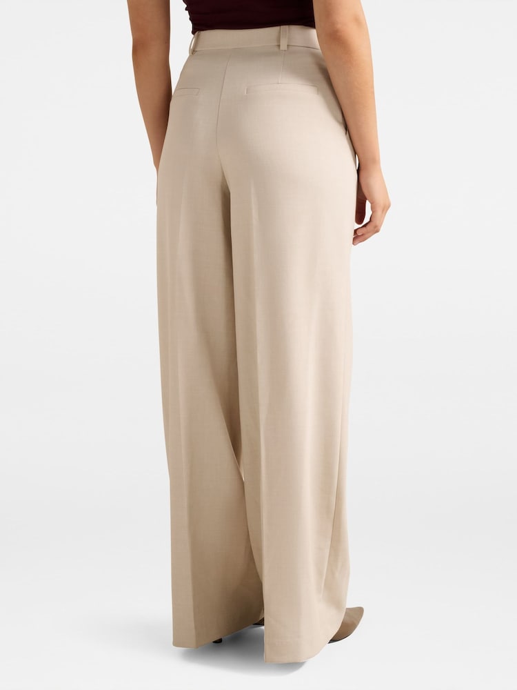 Forever New Cream Lulu Wide Leg Trousers - Image 2 of 5