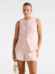 Forever New Pink Lisa Boucle Waistcoat - Image 1 of 5