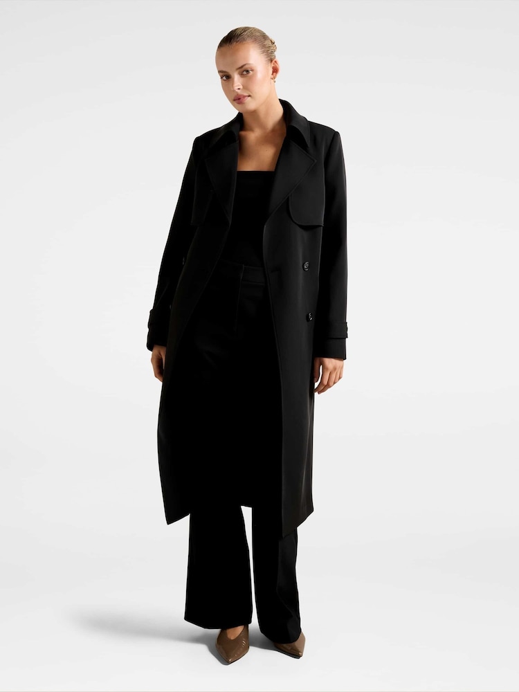 Forever New Black Delilah Soft Trench Coat - Image 1 of 5 Forever New Black Delilah Soft Trench Coat - Image 1 of 5