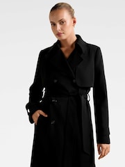 Forever New Black Delilah Soft Trench Coat - Image 3 of 5