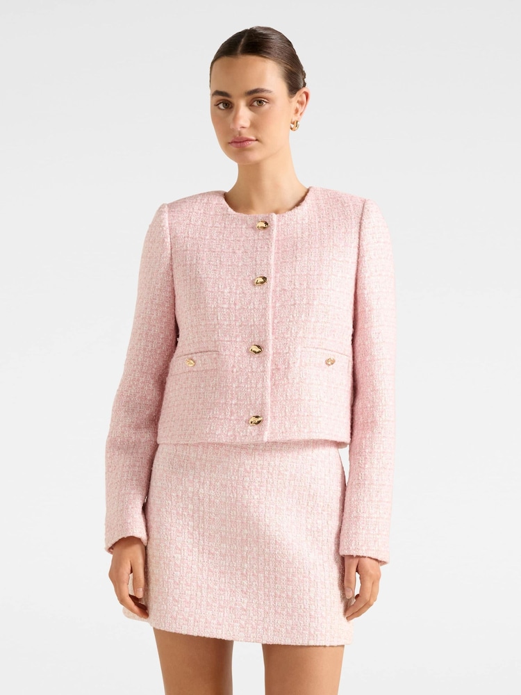 Forever New Pink Lisa Boucle Mini Skirt - Image 1 of 5