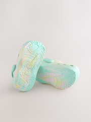 Aqua Blue Marble Wide Fit (G) Comfort Clogs - Image 2 of 5