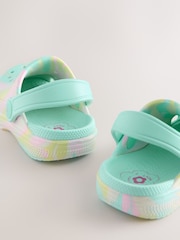 Aqua Blue Marble Wide Fit (G) Comfort Clogs - Image 4 of 5