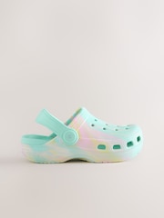 Aqua Blue Marble Wide Fit (G) Comfort Clogs - Image 5 of 5