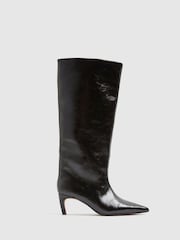 River Island Black Straight Shaft High Leg Boots - Image 1 of 5