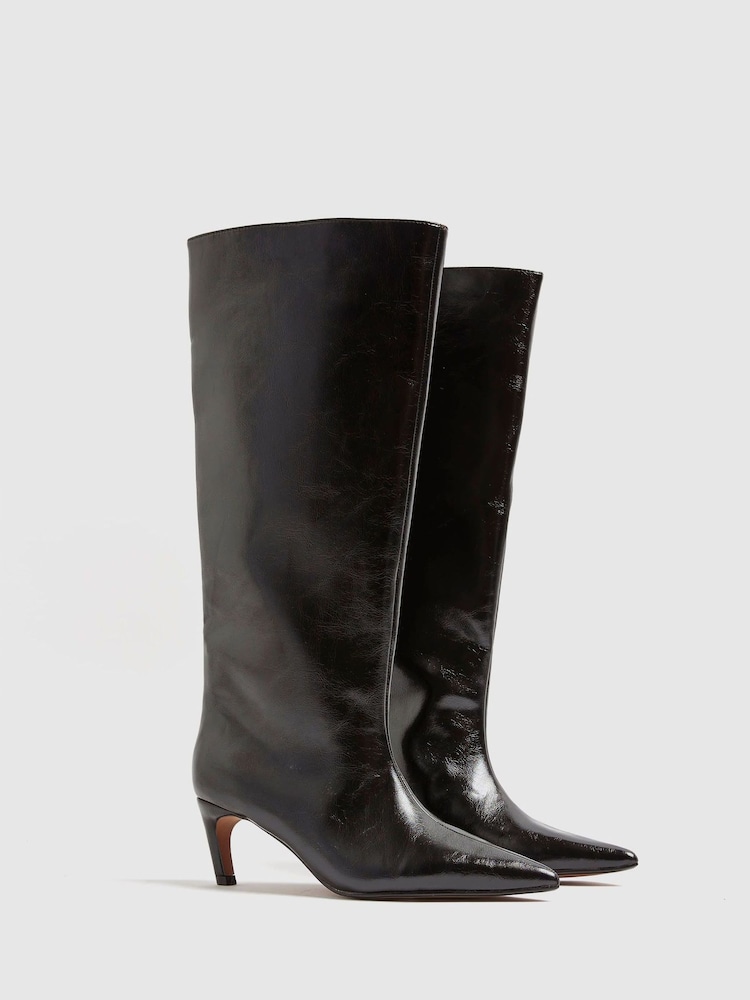 River Island Black Straight Shaft High Leg Boots - Image 2 of 5