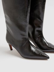 River Island Black Straight Shaft High Leg Boots - Image 5 of 5