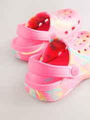 Bright Pink Marble Wide Fit (G) Comfort Clogs - Image 1 of 5