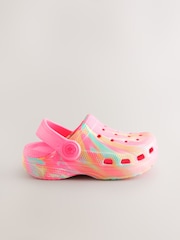 Bright Pink Marble Wide Fit (G) Comfort Clogs - Image 5 of 5