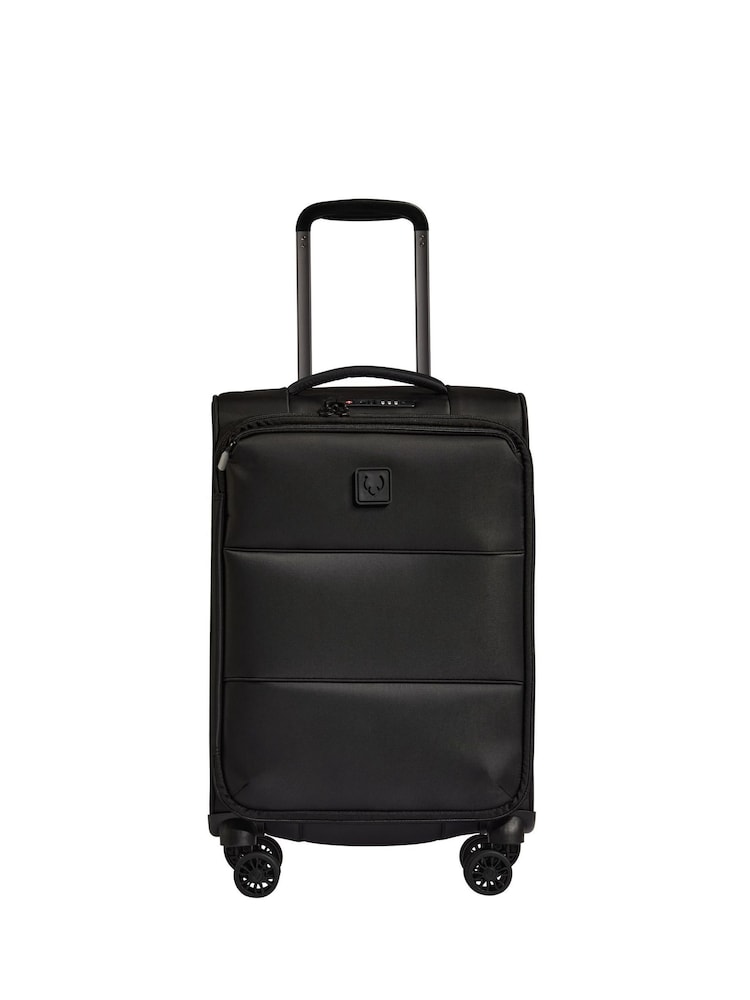 Antler Soft Stripe Black Luggage - Image 1 of 5 Antler Soft Stripe Black Luggage - Image 1 of 5