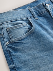 Bright Blue Straight Fit Stretch Denim Shorts - Image 8 of 9