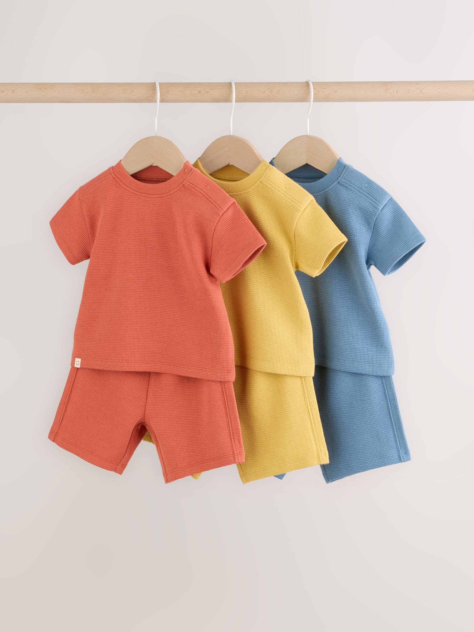 Buy Orange/Blue/Yellow Tops and Shorts 6 Piece Baby Set (0mths