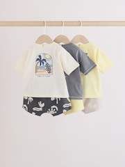 Mono/Fluro Yellow Palms - Tops and Shorts Baby Set 6 Piece (0mths-3yrs) - Imaginea 2 din 16