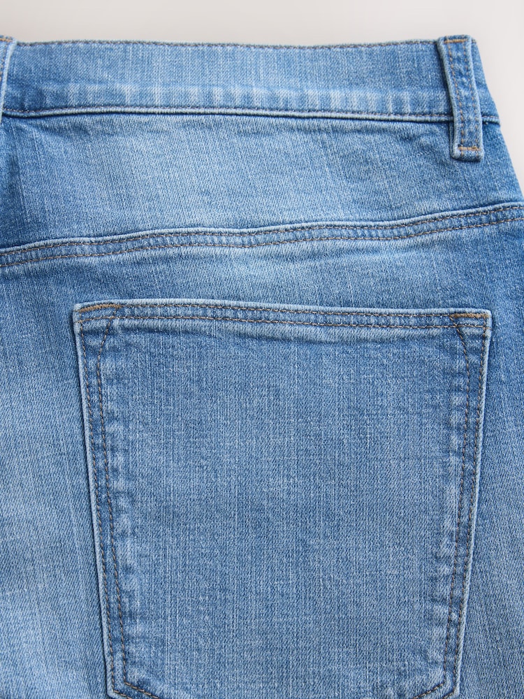 Bright Blue Slim Fit Stretch Denim Shorts - Image 11 of 11